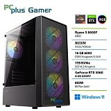 PCPLUS Gamer Ryzen 5 8400F 16GB 1TB RTX 5060 8GB Windows 11 Home gaming namizni računalnik