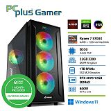 PCPLUS Gamer Ryzen 7 5700X 32GB 1TB SSD RTX 4070 12GB RGB Windows 11 Home + Xbox GP gaming namizni računalnik