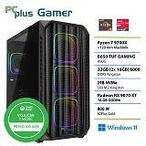 PCPLUS Gamer Ryzen 7 9700X 32GB 2TB SSD RX 9070XT Windows 11 Home + Xbox GP gaming namizni računalnik