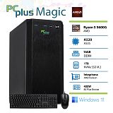 PCPLUS Magic AMD Ryzen 5 5600G 16GB 1TB NVMe SSD Windows 11 Pro tipkovnica miška namizni računalnik