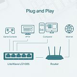 TP-LINK LS1005 5 port 100Mbps mrežno stikalo / switch