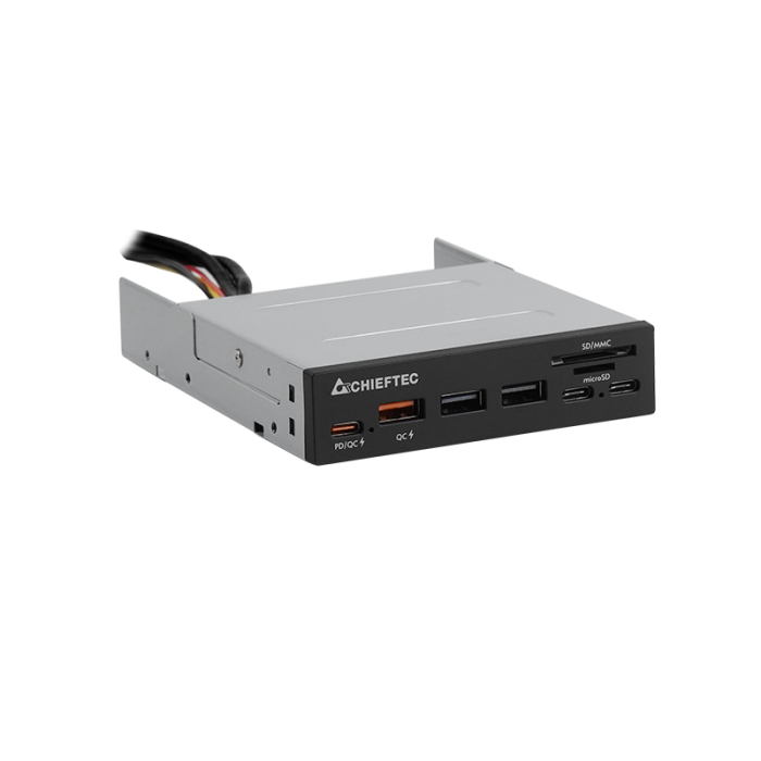 Chieftec all-in-one čitalec kartic 4x USB 3.2 Gen1 TypeA/C QC3.0 3,5 panel