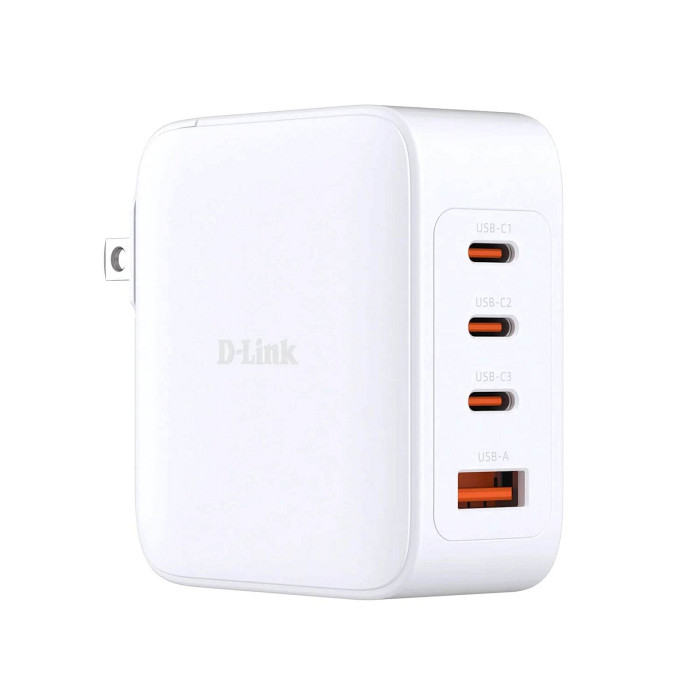 D-link 140W GaN polnilnik DCF-141/E, 3x USB-C, 1x USB-A