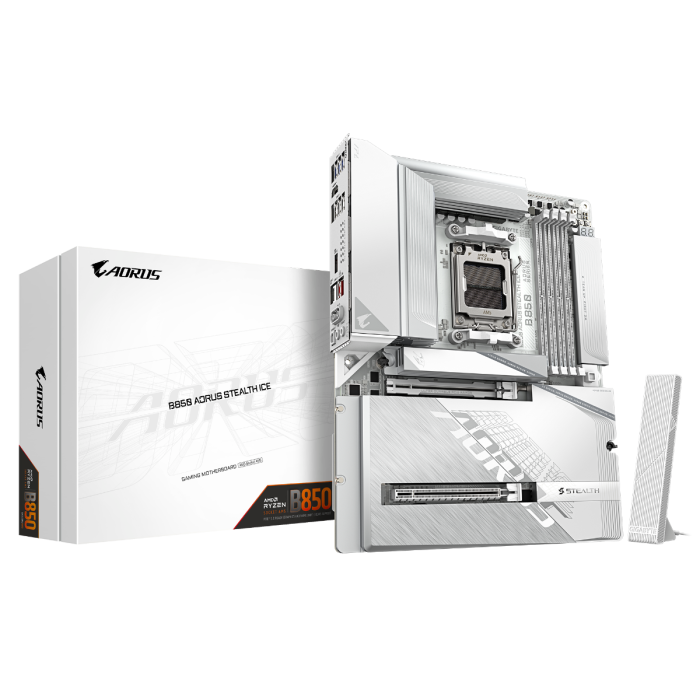 GIGABYTE B850 A STEALTH ICE, DDR5, SATA3, USB3.2Gen2x2, DP, 5GbE, WiFi, AM5 ATX