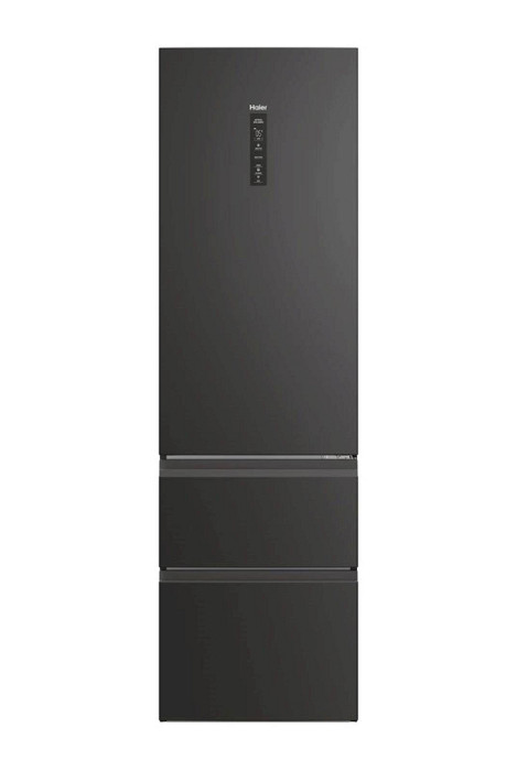 Hladilnik HAIER HTW5620DNPT, 205 cm, D, 414 l, 3-vratni, črn