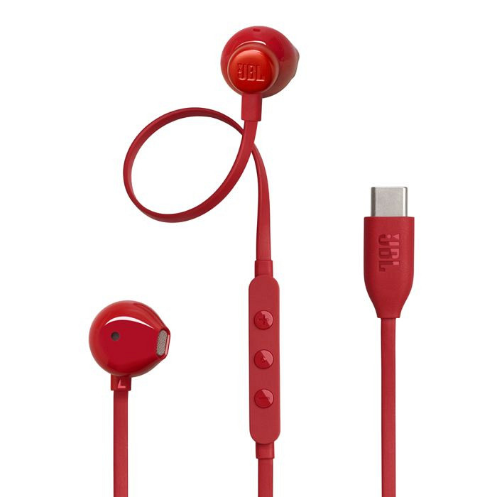JBL USB-C žične slušalke Tune 305C, rdeče