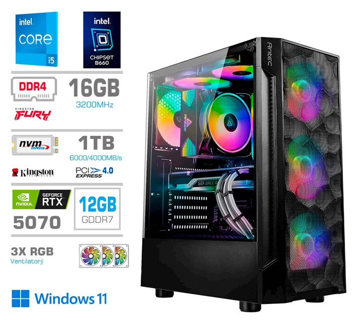 Računalnik PCX Exam i5 14400F/16GB/1TB/RTX 5070/W11H