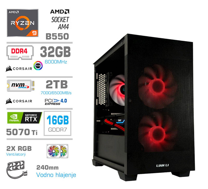Računalnik PCX Exton R9 5950X 32GB 2TB RTX5070Ti