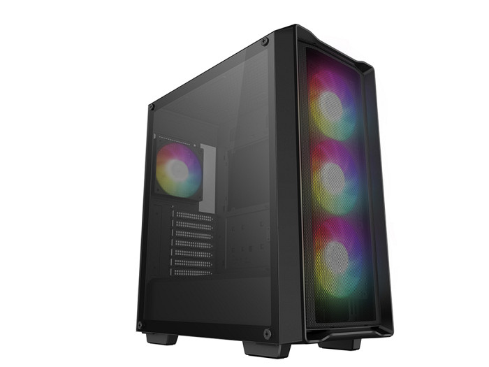 Računalniško ohišje DeepCool CC560 MESH V2, ATX, Midi-Tower, ARGB, Kaljeno steklo, črno