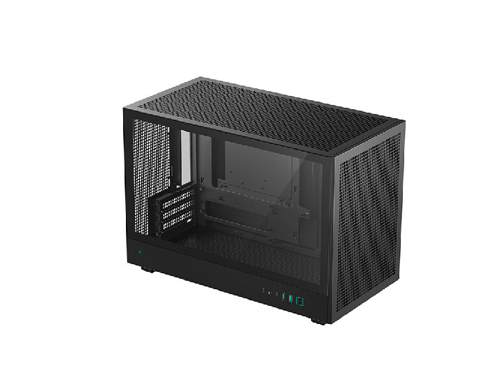 Računalniško ohišje DeepCool CH260, Micro-ATX, kajeno steklo, črno
