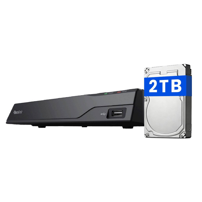Reolink NVR snemalnik NVS8-5MD4 5MP, 8 kanalni NVR, 2TB HDD, 4x kamera POE