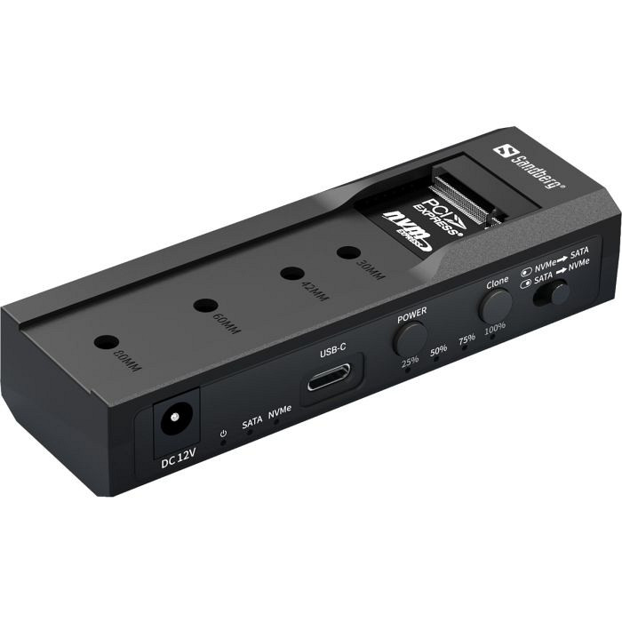 Sandberg USB 3.2 Cloner & Dock za M2 + NVMe + SATA priklopna in klonirna postaja