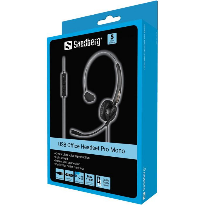 Sandberg USB Office Headset Pro Mono slušalke z mikrofonom