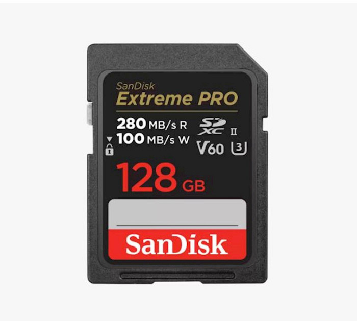 SanDisk 128GB Extreme PRO SDXC UHS-II spominska kartica