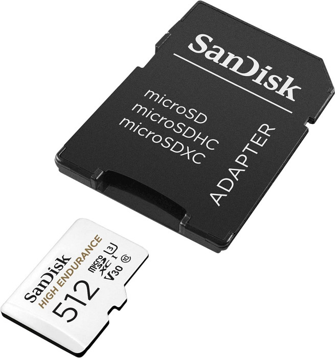 SanDisk 512GB High Endurance microSD Class 10 U3 V30 spominska kartica z adapterjem