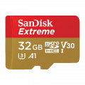 SanDisk Extreme microSDHC 32GB + SD Adapter for Action Sports Cameras - 100MB/s A1 C10 V30 UHS-I U3