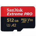 SANDISK Extreme PRO microSDXC 512GB Class 10 UHS-I U3 V30 A2 4K UHD SDSQXCD-512G-GN6MA spominska kartica