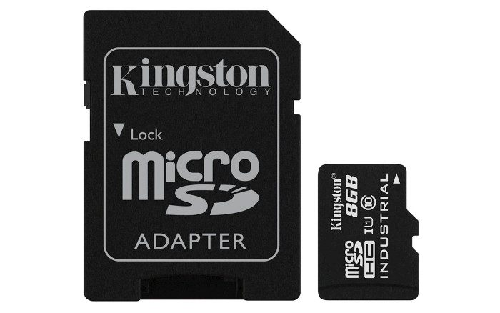 SDHC Kingston micro 8GB Industrial, 100/80MB/s, Class 10, UHS-I, U3, V30, A1