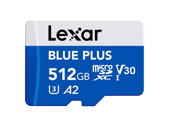 Spominska kartica Lexar BLUE PLUS, Micro SDXC, 512GB, 170MB/s, U3, V30, A2, UHS-I, z adapterjem