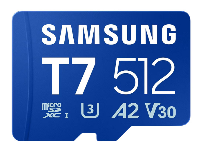 Spominska kartica Samsung T7, micro SDXC, 512GB, U3, V30, A2, UHS-I, 170 MB/s