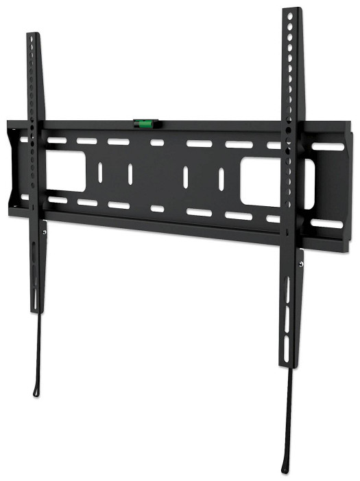 Stenski fiksni TV nosilec 37''-75'' MANHATTAN, 50kg, črne barve, ultra tanek