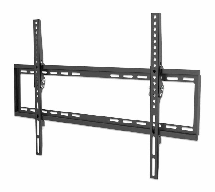 Stenski nagibni TV nosilec 37''-70'' MANHATTAN, 35kg, naklon 0° do 8°, črne barve, ultra tanek
