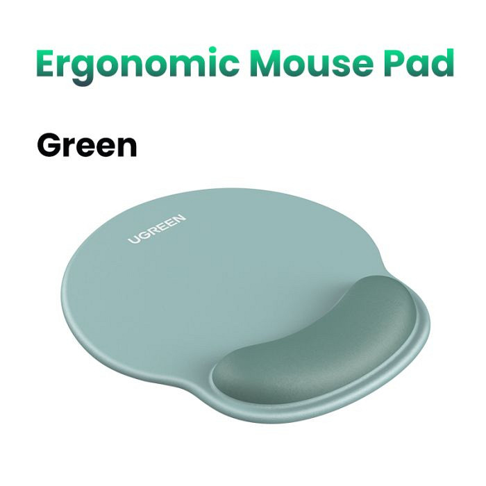Ugreen ergonomska podloga za miško z naslonom za zapestje - zelena