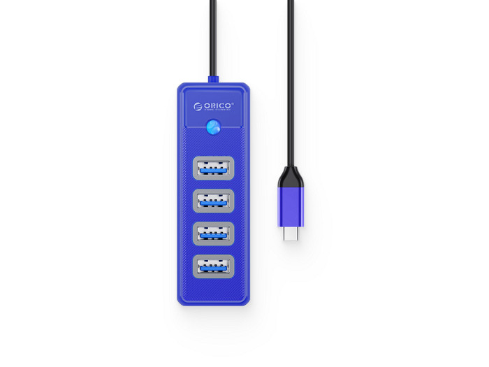 USB-C hub s 4-vhodi, USB 3.0, 0.15m, moder, ORICO PW4U-C3-015