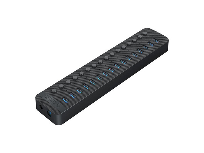 USB hub s 16 vhodi, USB 3.0, s stikali, zunanje napajanje, črn, ORICO CT2U3-16AB