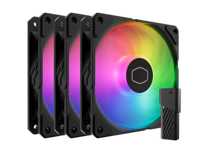 Ventilator za ohišje Cooler Master SickleFlow Edge 120 ARGB PWM 120mm, komplet 3 kom, črn