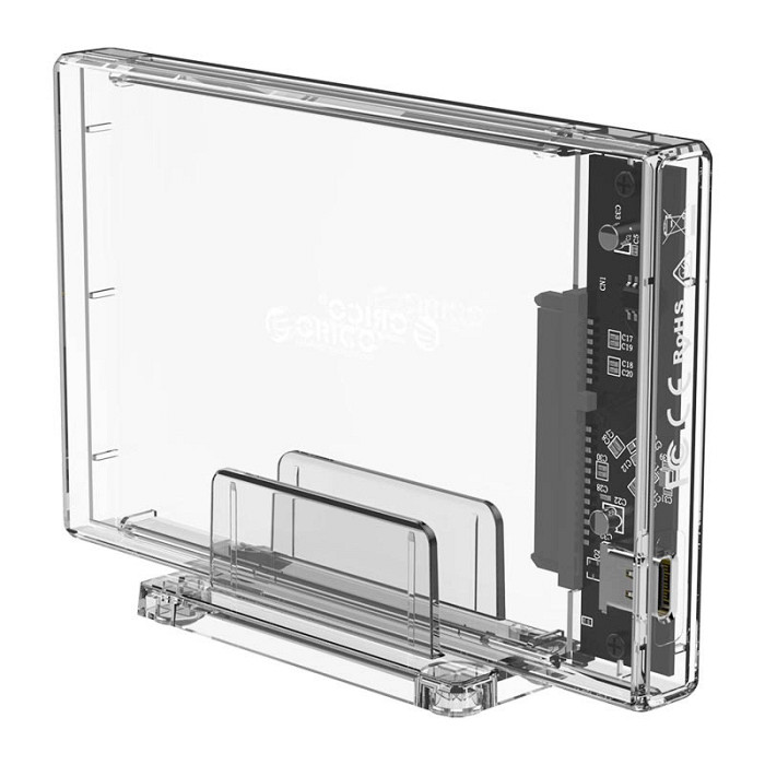 Zunanje ohišje za HDD/SSD 2,5'', USB-C 3.0 UASP to SATA3, prozorno, ORICO 2159C3
