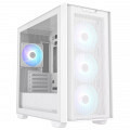 ASUS A21 PLUS microATX računalniško ohišje, kaljeno steklo, štirje 120mm ARGB ventilatorji, podpora za BTF osnovne plošče, belo