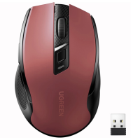 Brezžična miška UGREEN Bluetooth 5.0 in 2,4 Ghz z USB sprejemnikom - rdeča