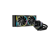 Komplet za tekočinsko hlajenje AIO Liquid Cooler DeepCool LM240, 240mm, LCD, ARGB, črn
