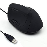 Miška Ewent Ergonomic Vertical, 1800dpi, črna, USB