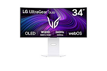 Monitor LG 34 OLED 34GX90SA-W UltraGear ukrivljen, 3440x1440, 2x HDMI, DP, USB-C, 240 Hz, bel