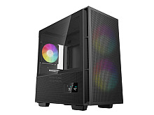 Računalniško ohišje DeepCool CH360 Digital, Micro-ATX, ARGB, LCD, kaljeno steklo, črno