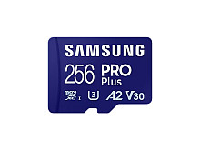 Spominska kartica Samsung PRO Plus micro SDXC, 256GB, 180MB/s, U3, V30, A2, UHS-I, z SD adapterjem