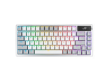 Tipkovnica ASUS ROG Azoth Wireless, ROG NX Snow, PBT, OLED, RGB, USB, US, bela