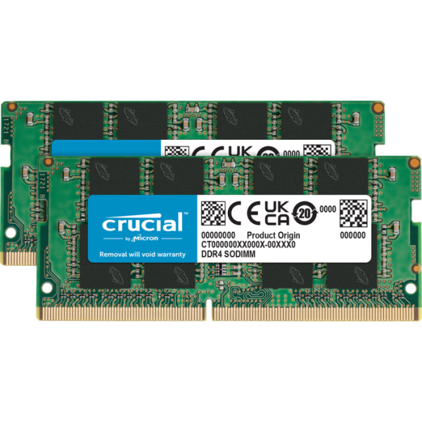 Crucial 32GB Kit (2x16GB) DDR4-3200 SODIMM PC4-25600 CL22, 1.2V