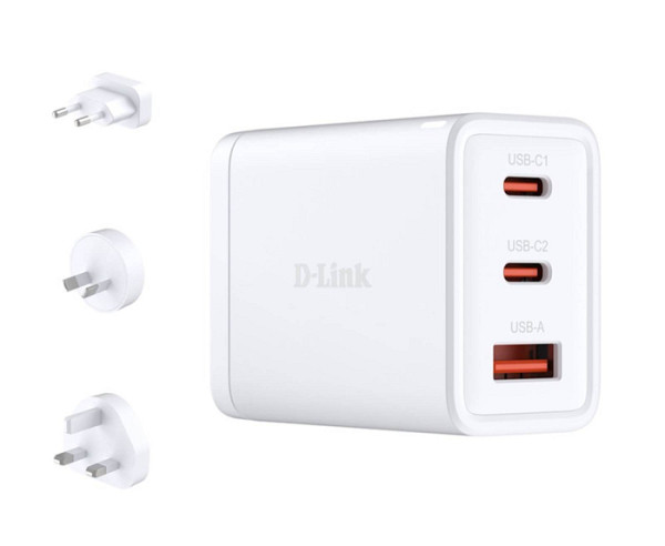 D-link 65W GaN polnilnik DCP-651 2x USB-C, 1X USB-A