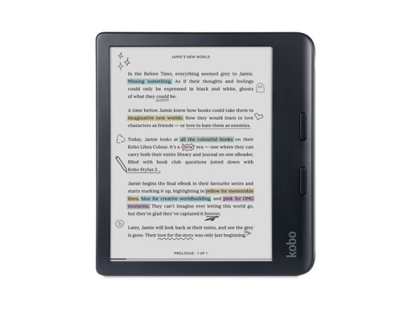 E-bralnik Kobo Libra Colour, 7'' Touch, 32GB, WiFi, črn