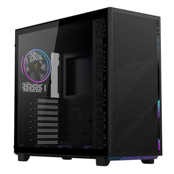 Gigabyte AORUS C400 GLASS USB-C USB 3.2 Gen2 ATX AORUS RGB osvetljeno ohišje, črno