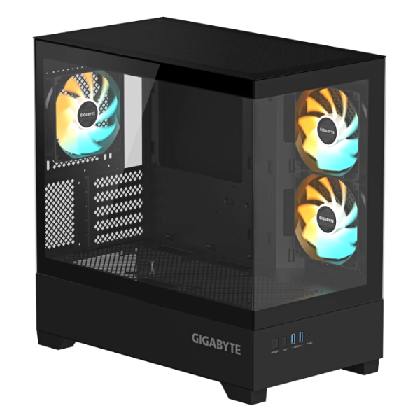 Gigabyte C201 PANORAMIC ATX RGB osvetljeno ohišje, črno