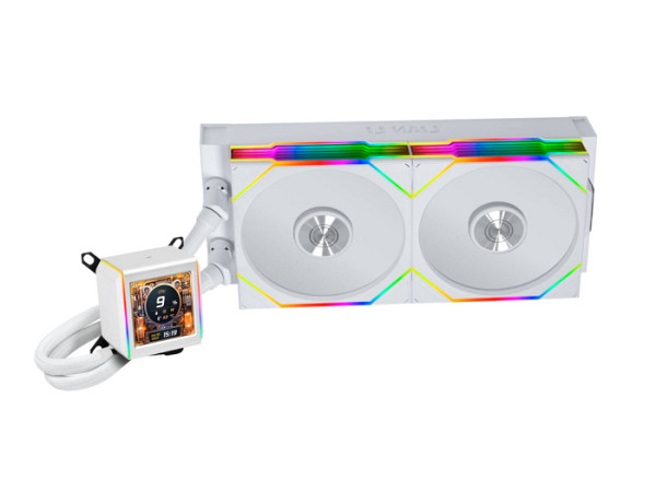 Komplet za tekočinsko hlajenje AIO Liquid Cooler Lian Li GALAHAD II LCD 280 TL Wireless, ARGB, bel
