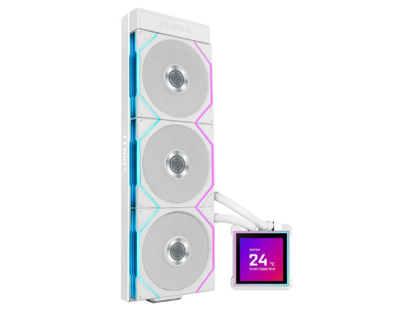 Komplet za tekočinsko hlajenje AIO Liquid Cooler Lian Li HydroShift II LCD-S 360TL, ARGB, bel