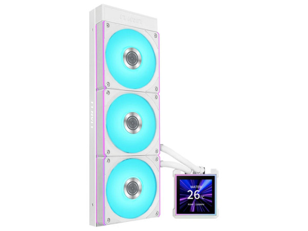Komplet za tekočinsko hlajenje AIO Liquid Cooler Lian Li HydroShift II LCD-S 360CL, ARGB, bel