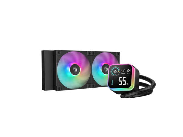 Komplet za tekočinsko hlajenje AIO Liquid Cooler DeepCool LQ240, 240mm, LCD, ARGB, črn