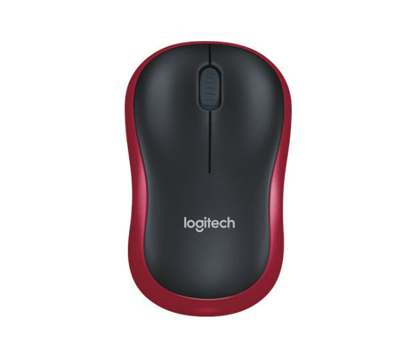 Miška Logitech M185 Wireless, nano, optična, rdeča