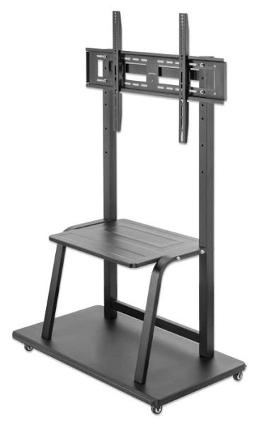 Multimedijski voziček 37''-100'' MANHATTAN, 150kg, naklon 0°, črne barve